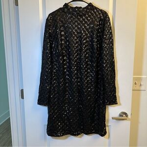 Sequined Black Cocktails Dress